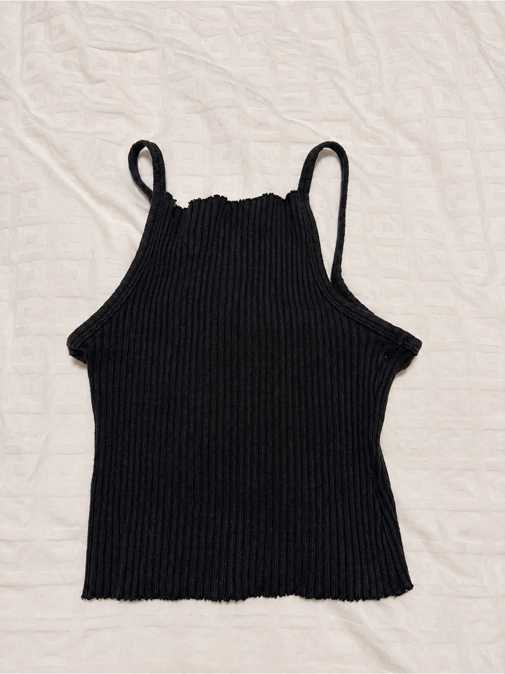 Truly Madly Deeply Black Ribbed Spaghetti Strap Camisole